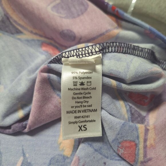 LuLaRoe Disney Irma Womens Size XS Mickey Mouse Tunic Shirt Purple Short Sleeve - Picture 6 of 7